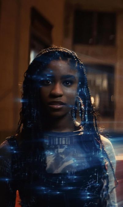 Ironheart’s AI interface glowing in Riri Williams’ workshop